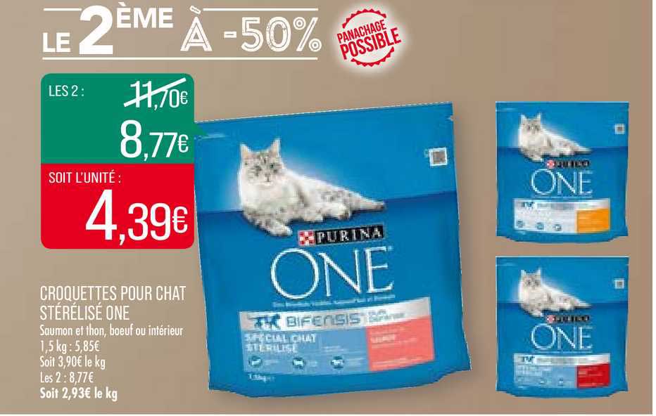 Croquettes Pour Chat Stérélisé One Le2ème à -50%
