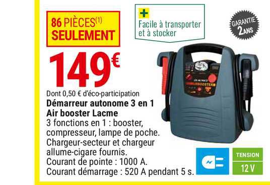 démarreur autonome 3 en 1 air booster lacme