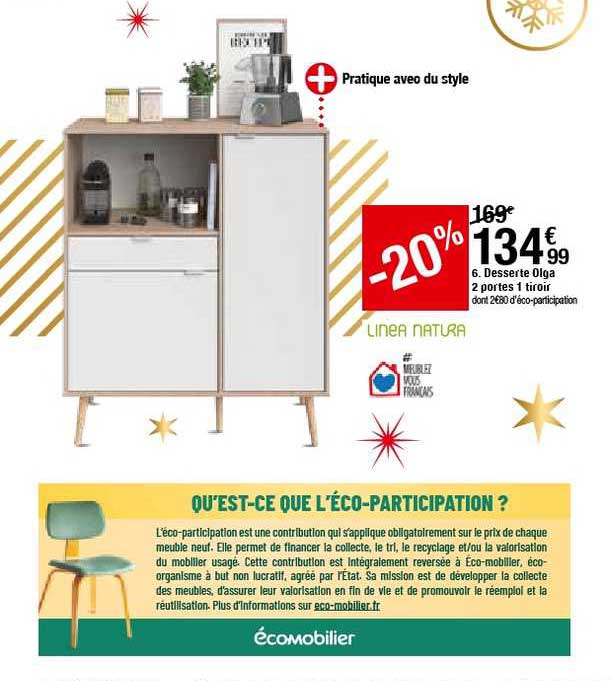 desserte olga 2 portes 1 tiroir