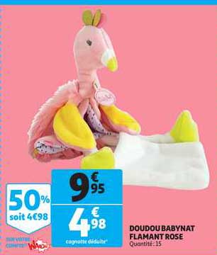 doudou babynat flamant rose