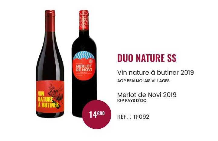 Duo Nature Ss Vin Nature à Butiner 2019 Aop Beaujolais Villages