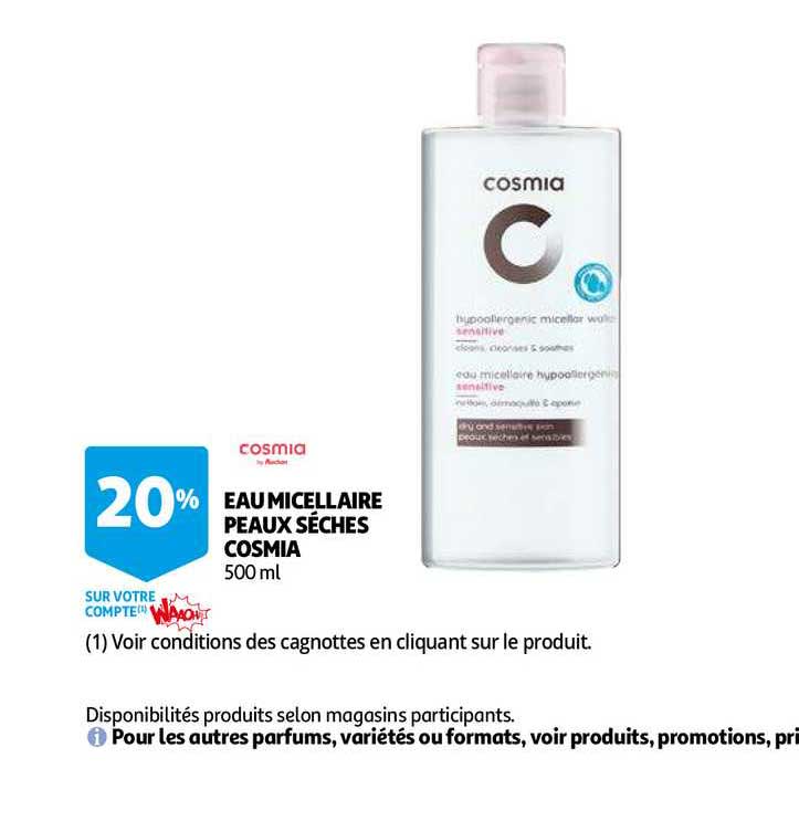 eau micellaire peaux sèches cosmia