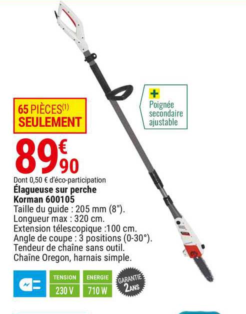 élagueuse sur perche korman 600105