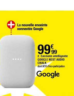 enceinte intelligente google nest audio chalk