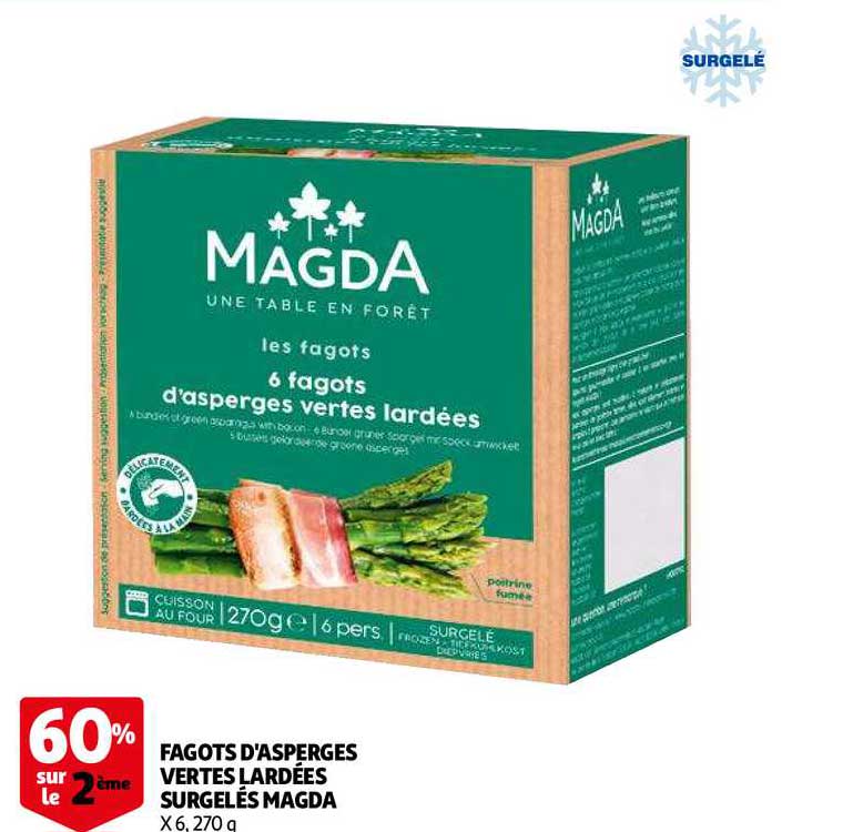 fagots d'asperges vertes lardées surgelés magda