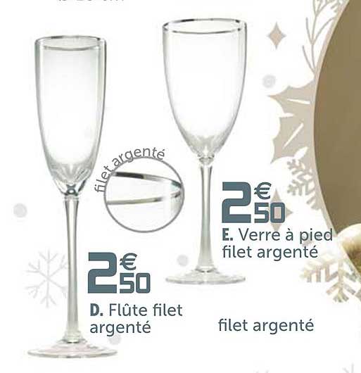 flûte filet argenté verre à pied filet argenté