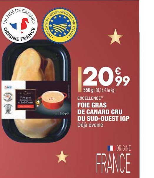 foie gras de canard cru du sud-ouest igp excellence