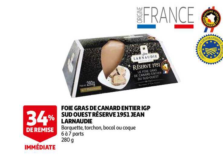 foie gras de canard entier igp sud ouest réserve 1951 jean larnaudie