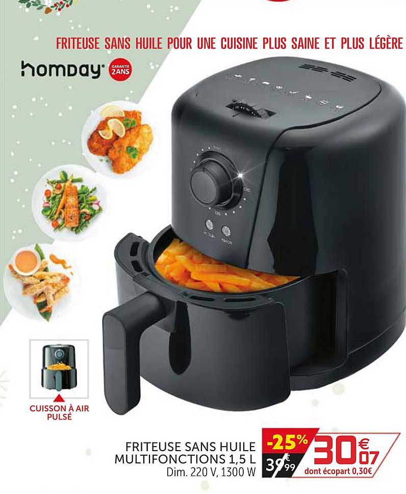 Friteuse Sans Huile Multifonctions 1.5 L Homday
