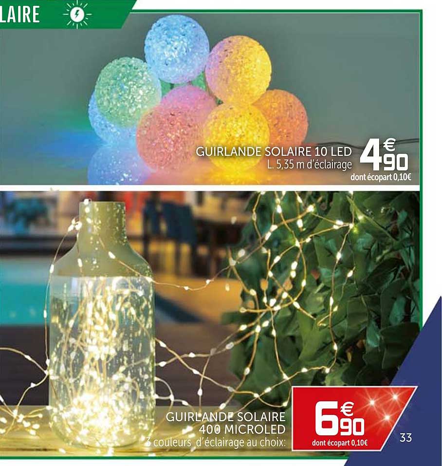 Guirlande Solaire 10 Led Guirlande Solaire 400 Microled