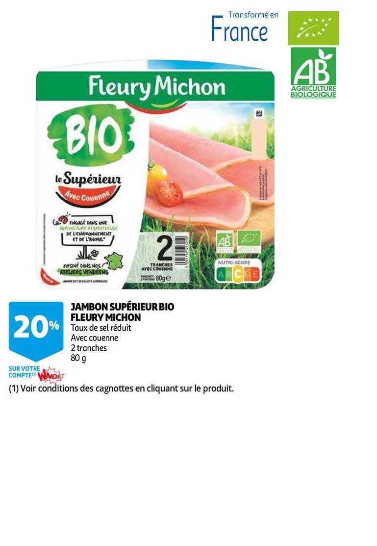Jambon Supérieur Bio Fleury Michon