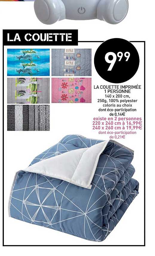 la couette imprimée 1 personne