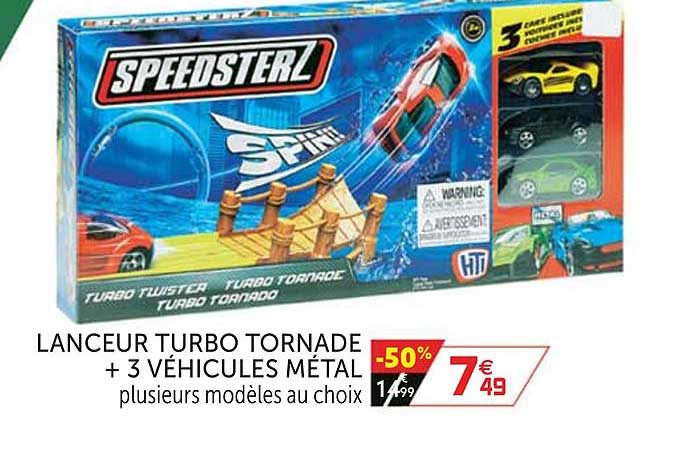 lanceur turbo tornade + 3 véhicules métal