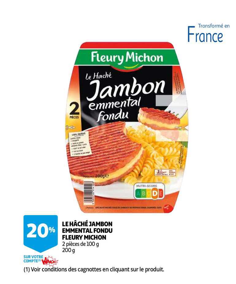 le hâché jambon emmental fondu fleury michon