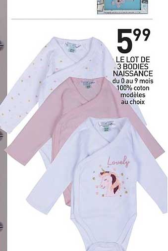 le lot de 3 bodies naissance