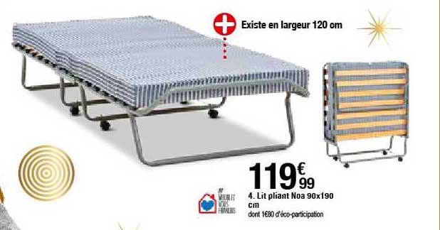 lit pliant noa 90x190 cm