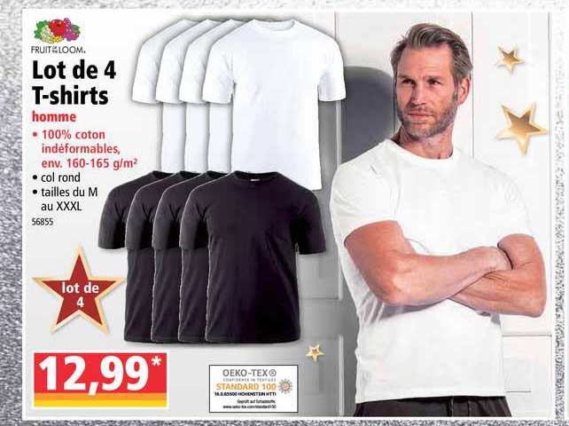 lot de 4 t-shirts homme