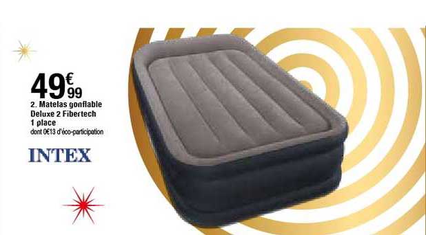 Matelas Gonflable Deluxe 2 Fibertech 1 Place Intex