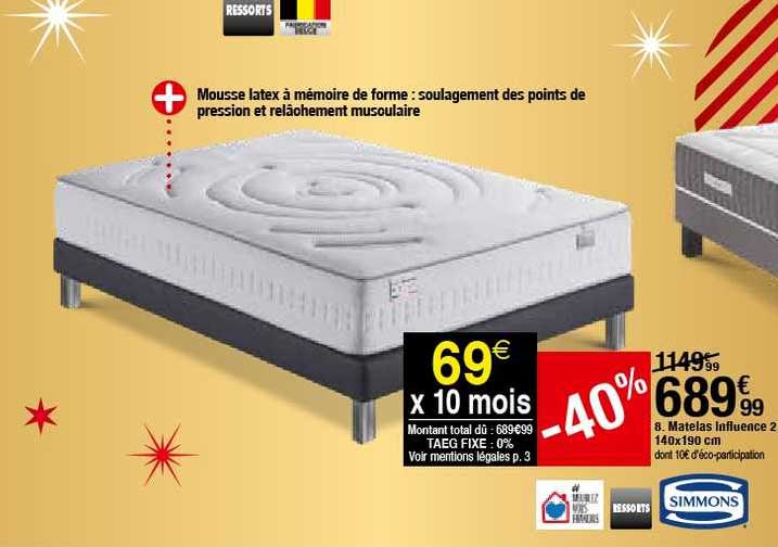 matelas influence 2 140x190 cm