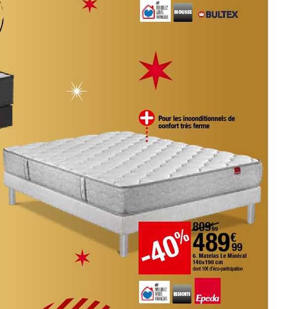 matelas le minéral 140x190 cm