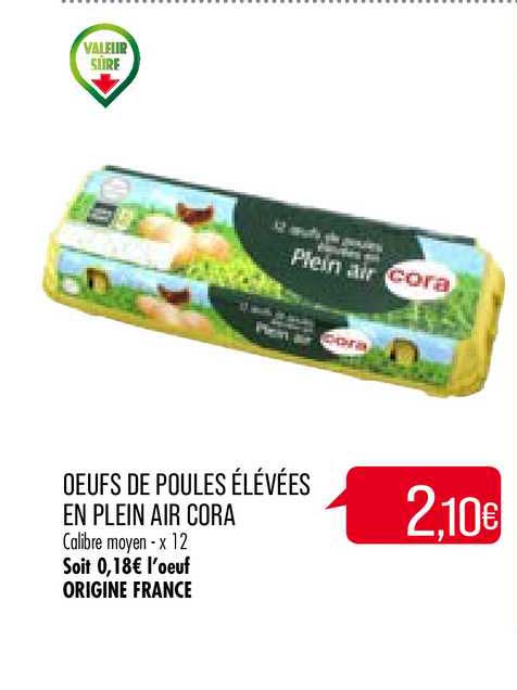 oeufs de poules élévées en plein air cora