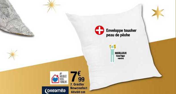 oreiller newconfort 60x60 cm dreaméa