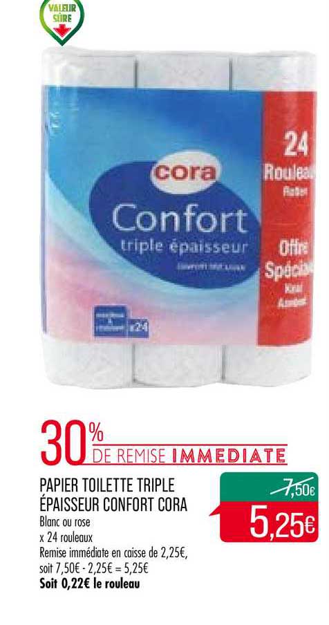 Papier Toilette Triple épaisseur Confort Cora 30% De Remise Immédiate