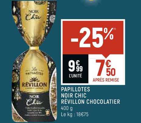 papillotes noir chic révillon chocolatier
