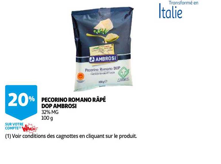 pecorino romano râpé dop ambrosi