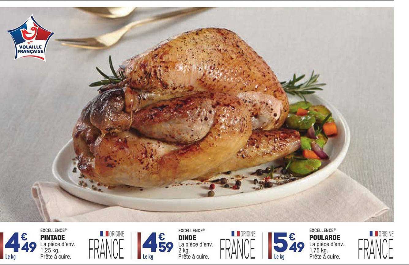pintade, dinde, poularde excellence