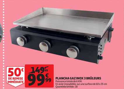 plancha gazinox 3 brûleurs