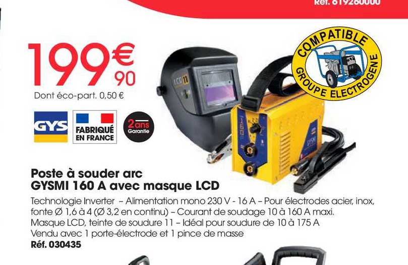 Poste à Souder Arc Gysmi 160 A Avec Masque Lcd