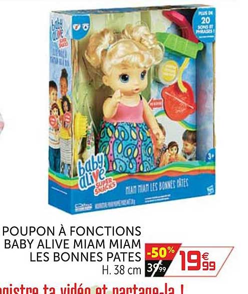 poupon à fonctions baby alive miam miam les bonnes pates