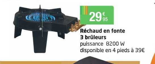 réchaud en fonte 3 brûleurs