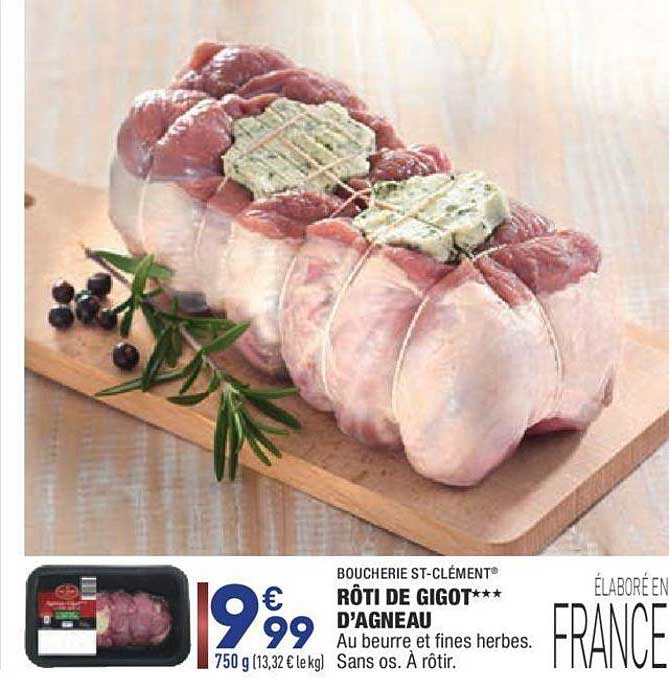 rôti de gigot d'agneau boucherie st-clément