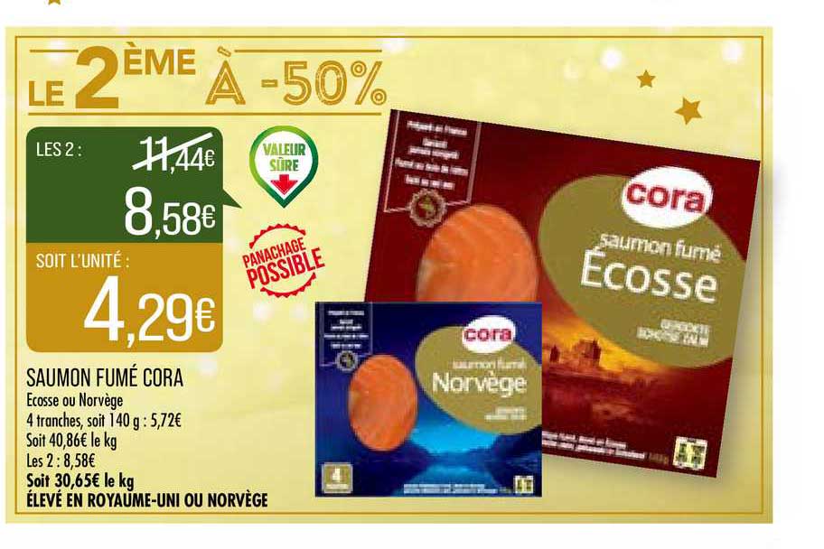 Saumon Fumé Cora Le 2ème à -50%