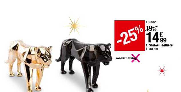 statue panthère l.33 cm