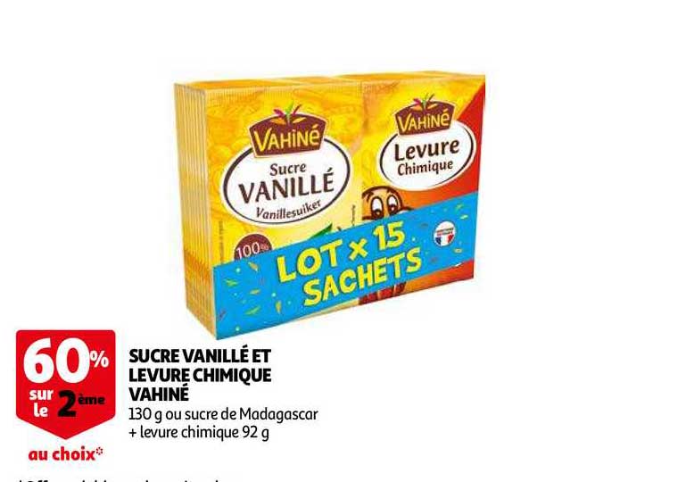 sucre vanillé et levure chimique vahiné