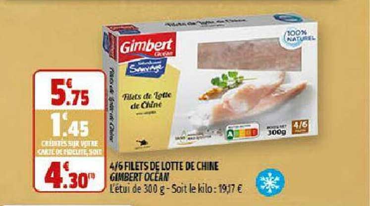 4-6 filets de lotte de chine gimbert océan