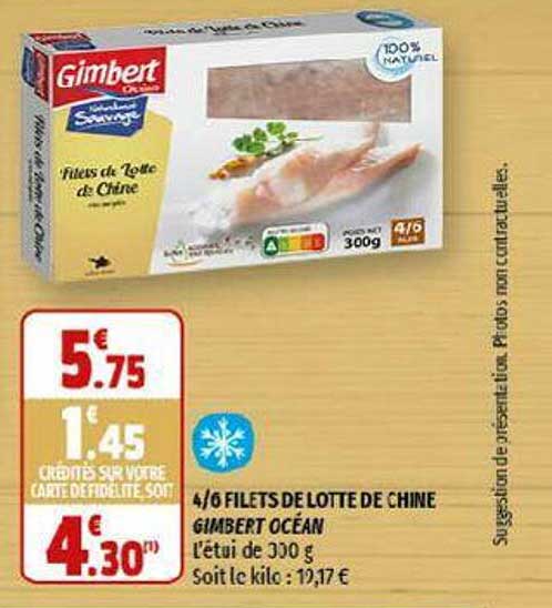 4-6 Filets De Lotte De Chine Gimbert Océan