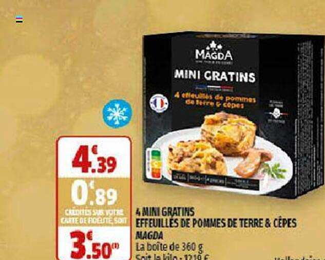 4 mini gratins effeuillés de pommes de terre & cèpes magda