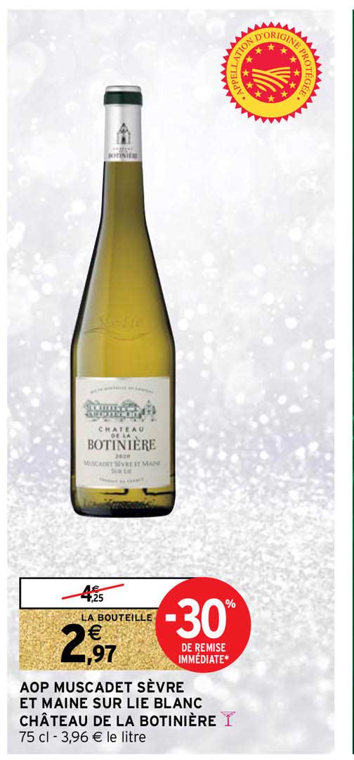 aop muscadet sèvre et maine sur lie blanc château de la botinière