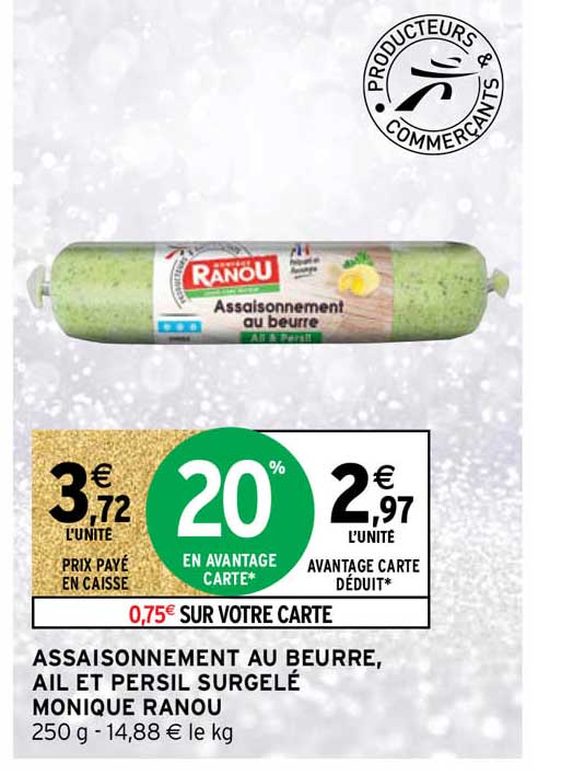 assaisonnement au beurre, ail et persil surgelé monique ranou