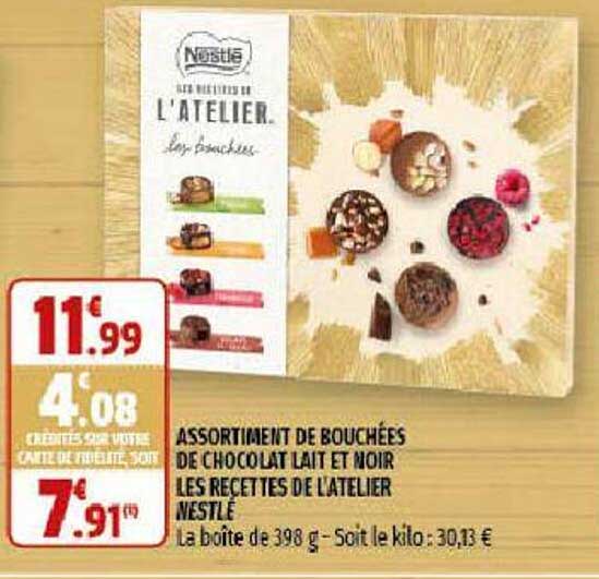 assortiment de bouchées de chocolat lait et noir les recettes de l'atelier nestlé
