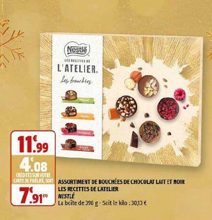 assortiment de bouchées de chocolat lait et noir les recettes de l'atelier nestlé