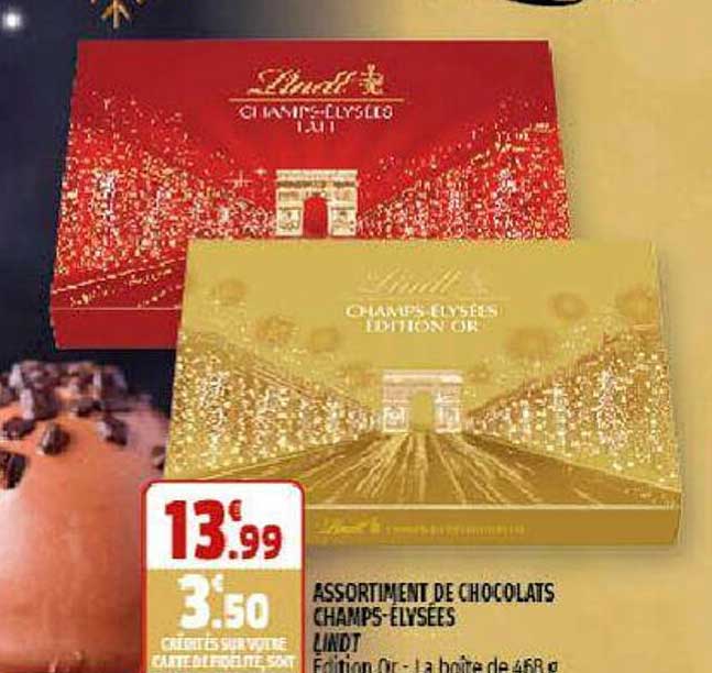 assortiment de chocolats champs-élysées lindt