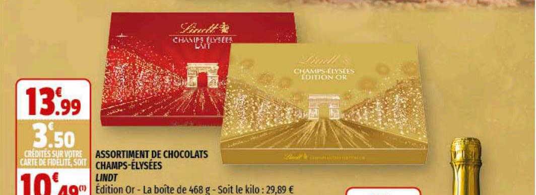assortiment de chocolats champs-élysées lindt