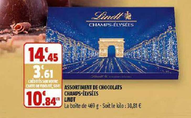 assortiment de chocolats champs-élysées lindt