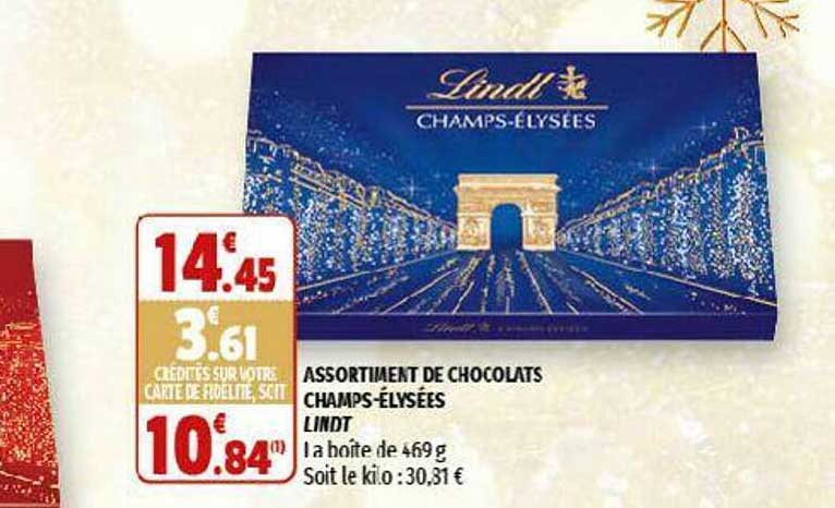assortiment de chocolats champs-élysées lindt