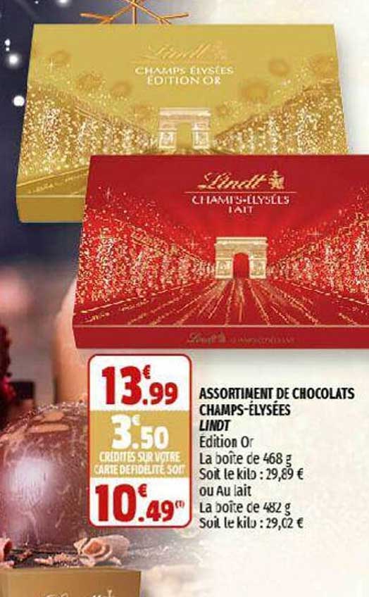 assortiment de chocolats champs-élysées lindt